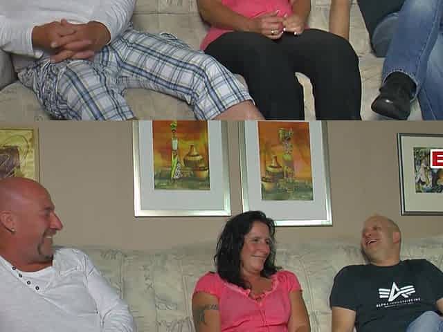 German married woman is shared with a strange man at casting