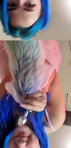 Amateur blondie solo anal masturbation