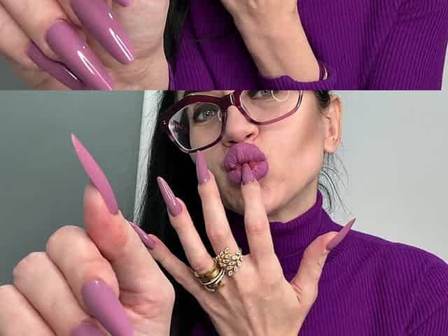 My Favourite Colors Long Nails, Lingerie and Sweater on Me