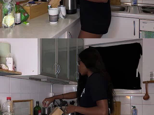 Black Nicole Kitt Gets Drilled in Kitchen By BWC Until This babe Squirts Cream