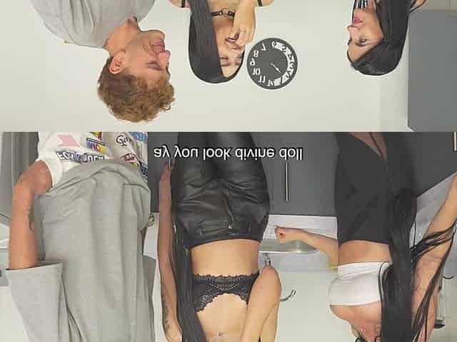 Threesome FFM-i Teach My Stepson How to Use His Tongue on His Girlfriend's Tight Pussy.