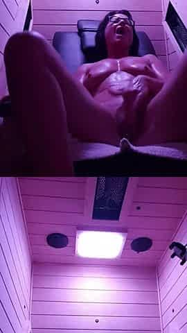 Orgasm in Sauna Box
