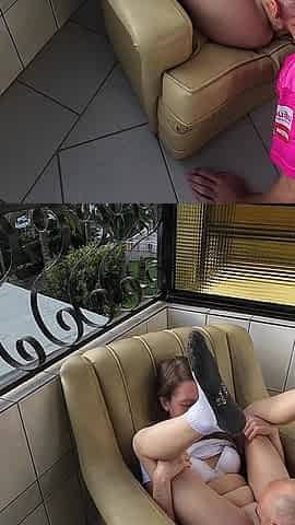 Outdoor Balcony Pussy Licking