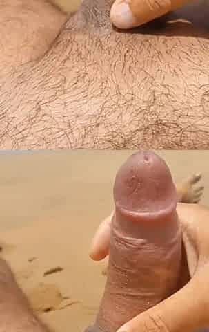Ladysilva Masturbating on the Beach with Her Hot Cock and Cumming a Lot