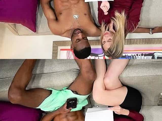 Big cock EXGF interracial busty geek coed blowjob