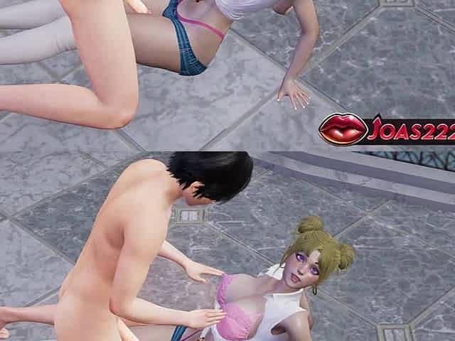 Animation of Wet Blonde Girl Lexi in White Socks Close-up Intense Pussy Licking Until Wet, and Fingering Her Tight Pussy