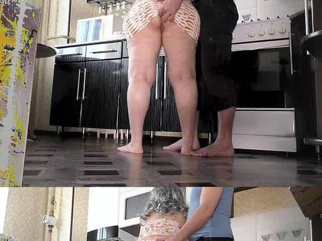 Large neighbour came for aid but got a rod in her booty