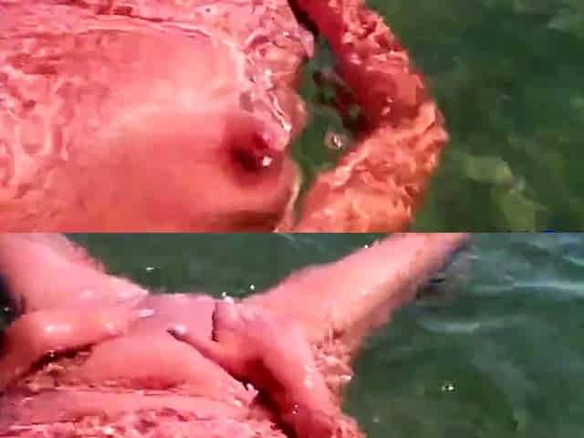 Naked Swimming MILF at the Beach