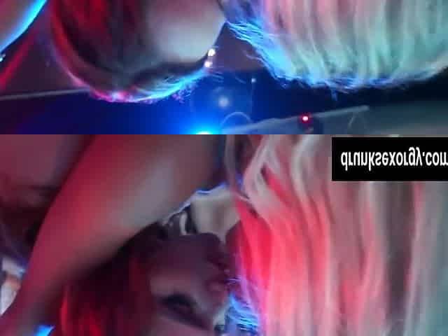 Lesbo club women lick vaginas in public
