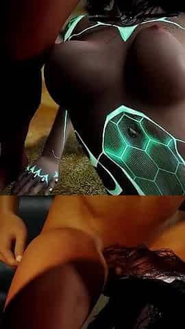 Robot Girl Standing Throat Fucking