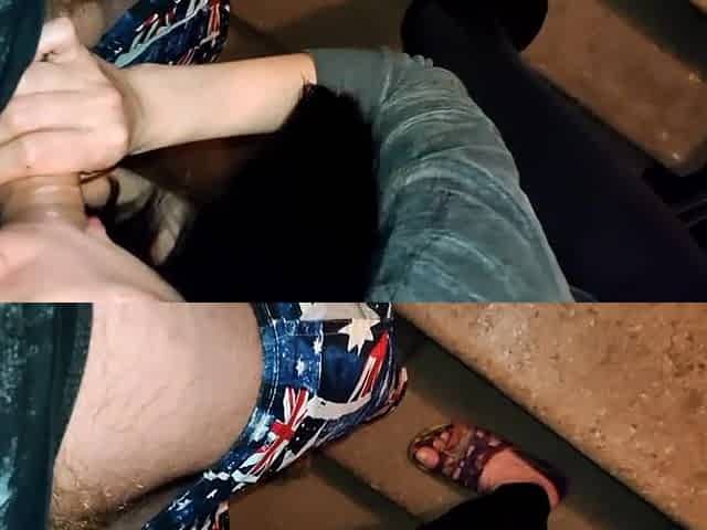 Unfaithful wife almost caught, sex in the building entrance, oral-job in the building entrance, sex in leggings