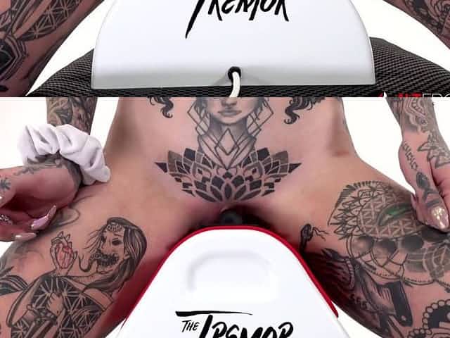 Tattooed Amber Luke rides the tremor