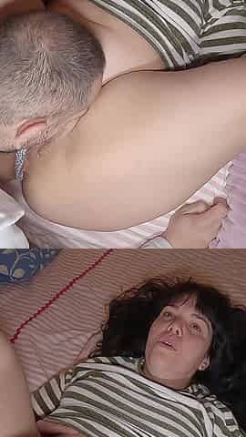Fucking with My Chubby Wife. I Fuck Her with Her Legs Spread in Missionary Position. Cum Inside.