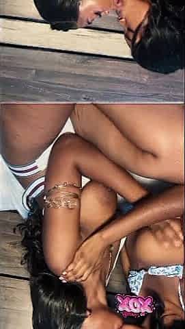Breasty ebony stepsisters Asari and Skyla scissor every other's twats