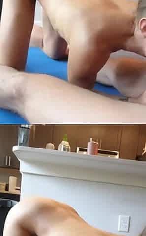 Fit Blonde Sucks Cock