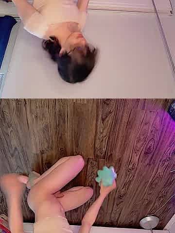 peeing on my plushie once more! with cute pee kisses :three