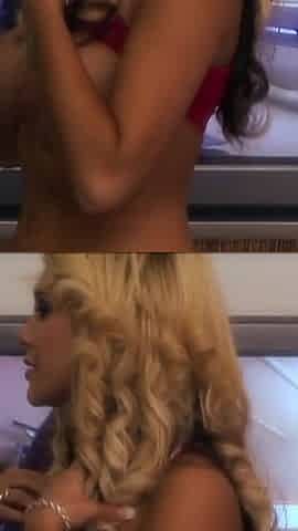 Carmel fucks a cock while her friend watches