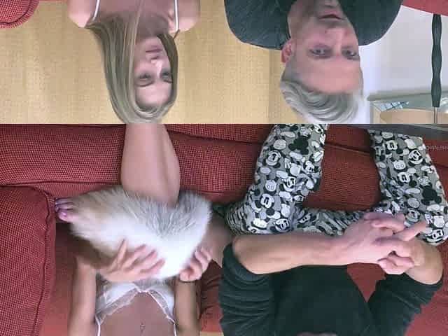 Sexy blonde teen blowjob and gangbanged then creampied
