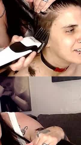 Hottie Lesbian Hair Cutting Day Shaving Trimming