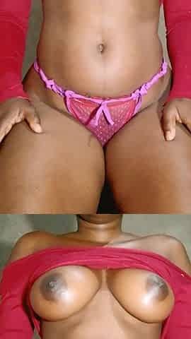 Ebony Afro solo porn lady plays with herself