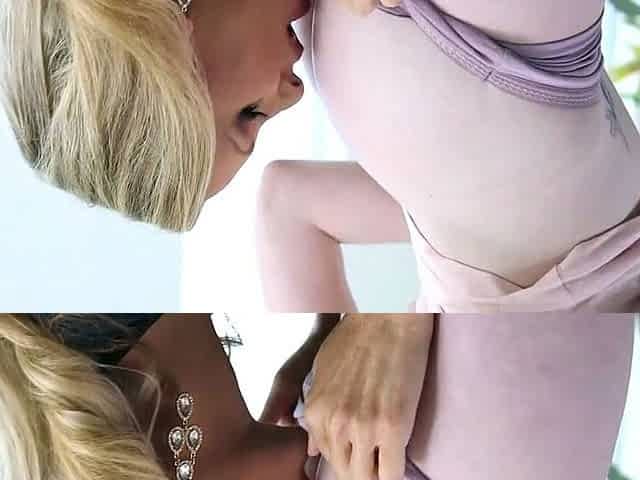 and - lesbian - blonde - lingerie - mature - face sitting -