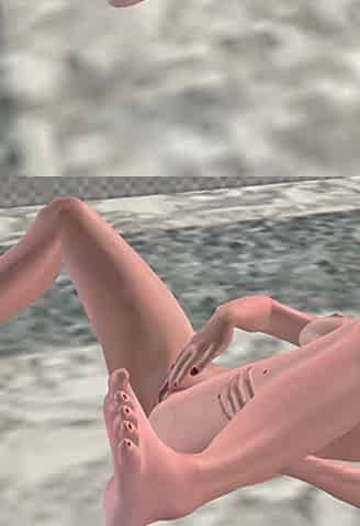 Cute Blond Girl Fingers Pussy & Masturbates with Cucumber 3D Cartoon Hentai