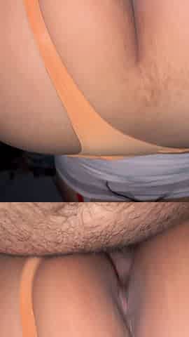 Latina reverse cowgirl bouncin on the clock
