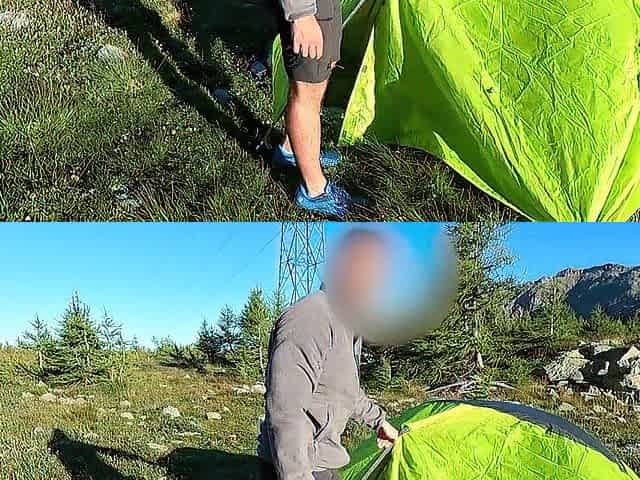 Ragazza bionda si perde in montagna e viene scopata in tenda a 2000 mt-DIALOGHI ITA -pompino-outdoor