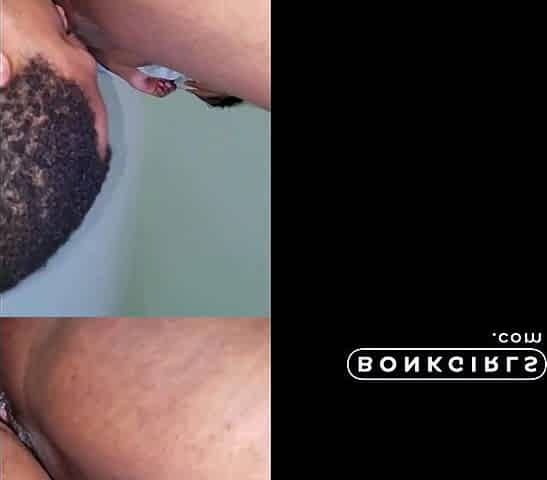Eating My Black BBW Girlfriend's Pussy at Home