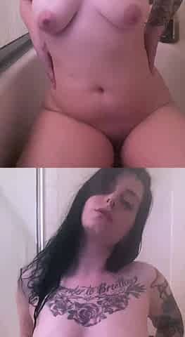 Hot brunette big boobs toying pink pussy
