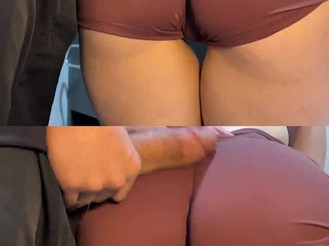 Sexy Large Butt Wearing Gym Raiment Takes a Giant Spunk flow - FREE USE PORN CLIP