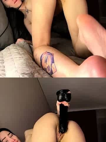 Stacked brunette goes solo toys and masturbation