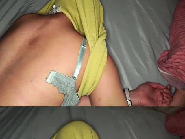 Small tit tan amateur gives a blowjob
