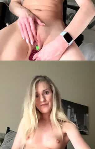 Haley amateur blonde girl toying pussy using a vibrator