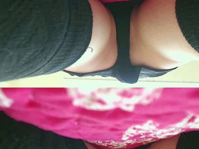Small titted brunette teen fingering on the bed
