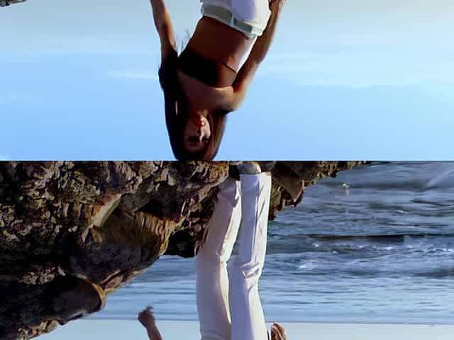 Pretty with Big Tits Christine Doing a Strip on the Beach