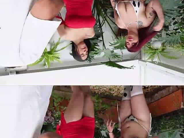 2 EXCITED COLOMBIAN SWEETHEARTS BANG THEIR GARDENER - JENN TITS