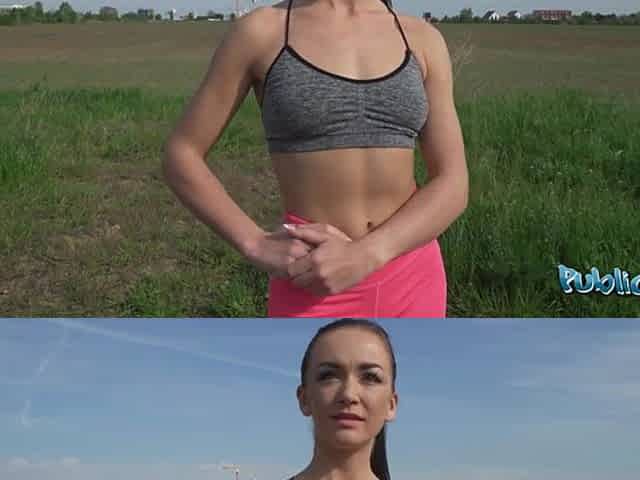 Public Agent - Pumped up brunette hair with great body and a peach of an booty
