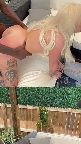 Hot Interracial Bbg Outdoor Threesome
