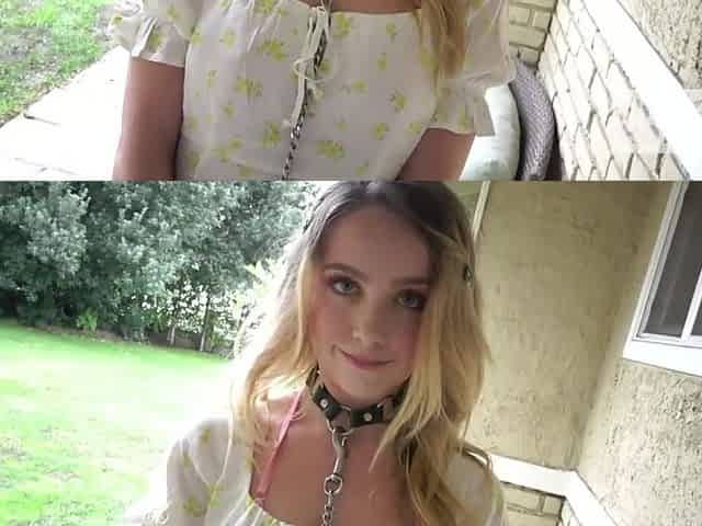 Blond honey Nikole Nash goes on coarse sex 1st date with stud online