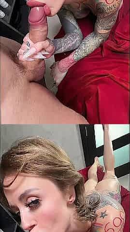 Large Melons Golden-haired Sasha Tantric Massage Turns into Hard Screw
