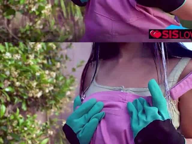 Stepbro Austin Pierce helps Asteria Jade in her kinky gardening phase