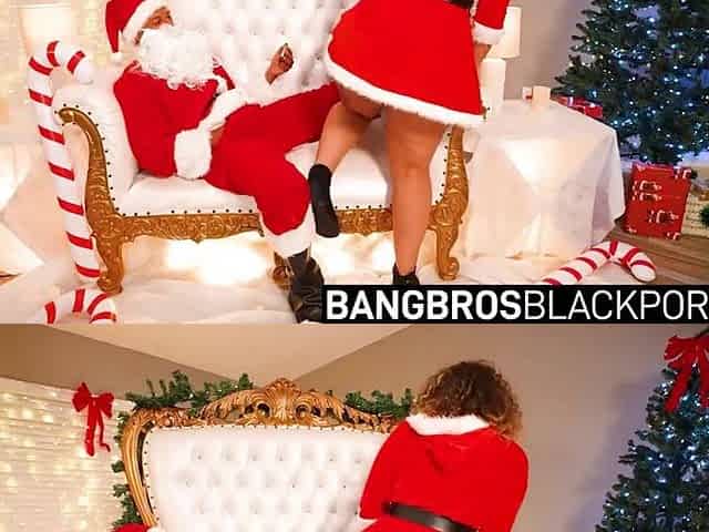 Large Butt Mrs Claus Raven Thick Takes Santa's BBC - ebony porn
