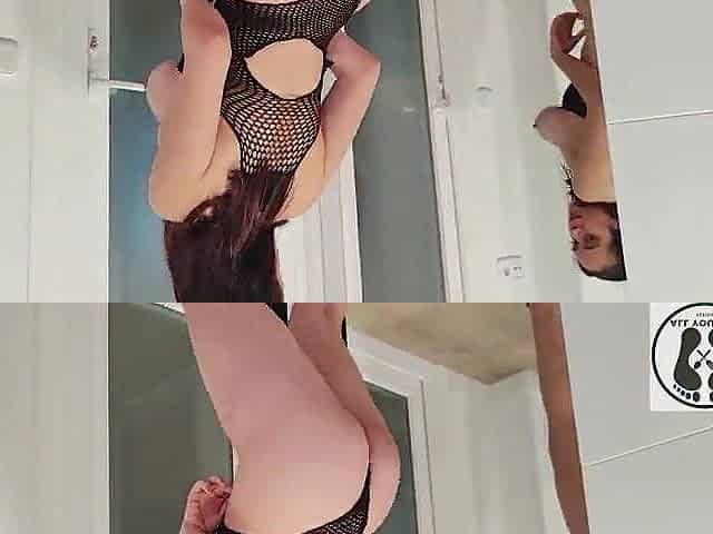 TWERKING FOR U IN FISHNET HIGH HEELS LARGE BREASTS 18YO