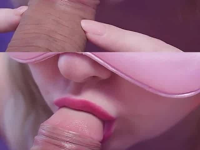 Gentle ASMR oral with cum in throat close-up