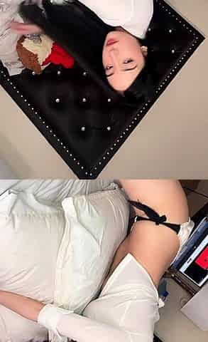 Naughty Japanese babe Ayaka Tomoda masturbates