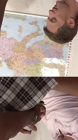 Amateur french black student with big natural boobs gets deeply sodomized on the teacher 's desk