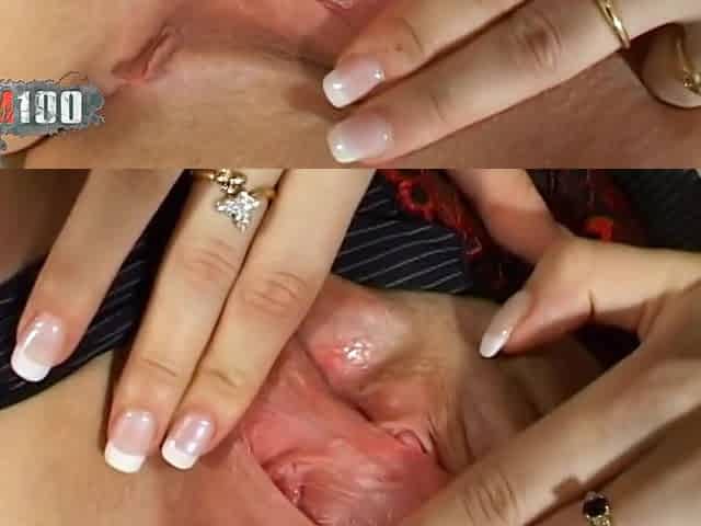 Hot little blonde with big tits Calia B doing a hot striptease in the bedroom - MMM100
