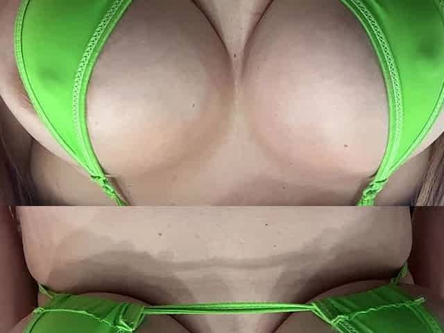 Big Tits Wearing a Micro Bikini in the Club Horny Af with Big Hard Nipples