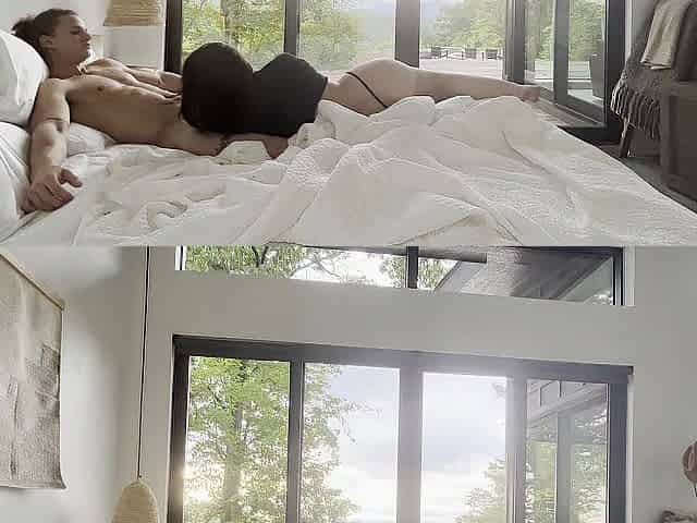 Raw, romantic sunrise sex and creampie (real pair)